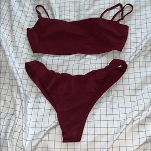 Maroon swim suit